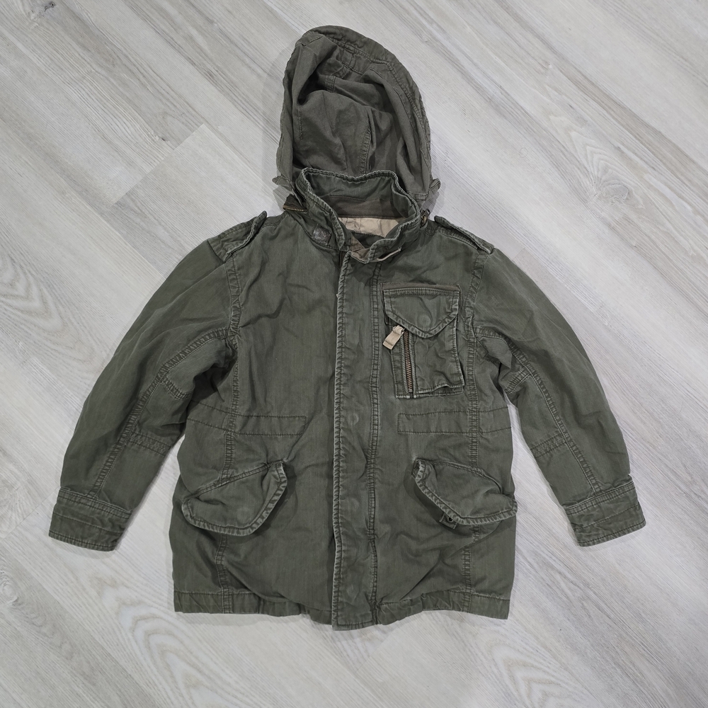 Gap Kids Military Utility Full Zip Olive Green Jacket Size S